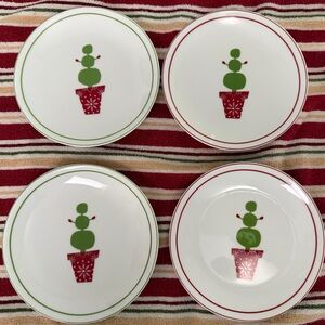 Vintage 2006 Starbucks Christmas Holiday Plates Set 4